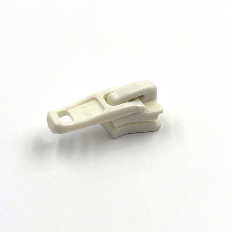 Curseur injectée 6 mm simple tirette blanc