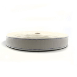 Sangle hmpe blanc fil bleu 50 mm
