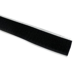 Ruban auto-agrippant adhésif noir - 16 mm crochet