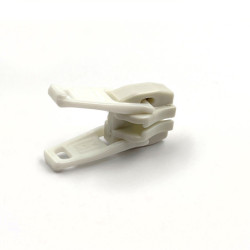 Curseur injectée 9 mm double tirette blanc