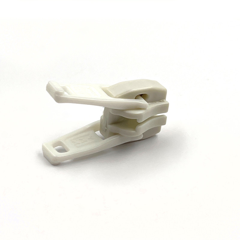 Curseur injectée 9 mm double tirette blanc