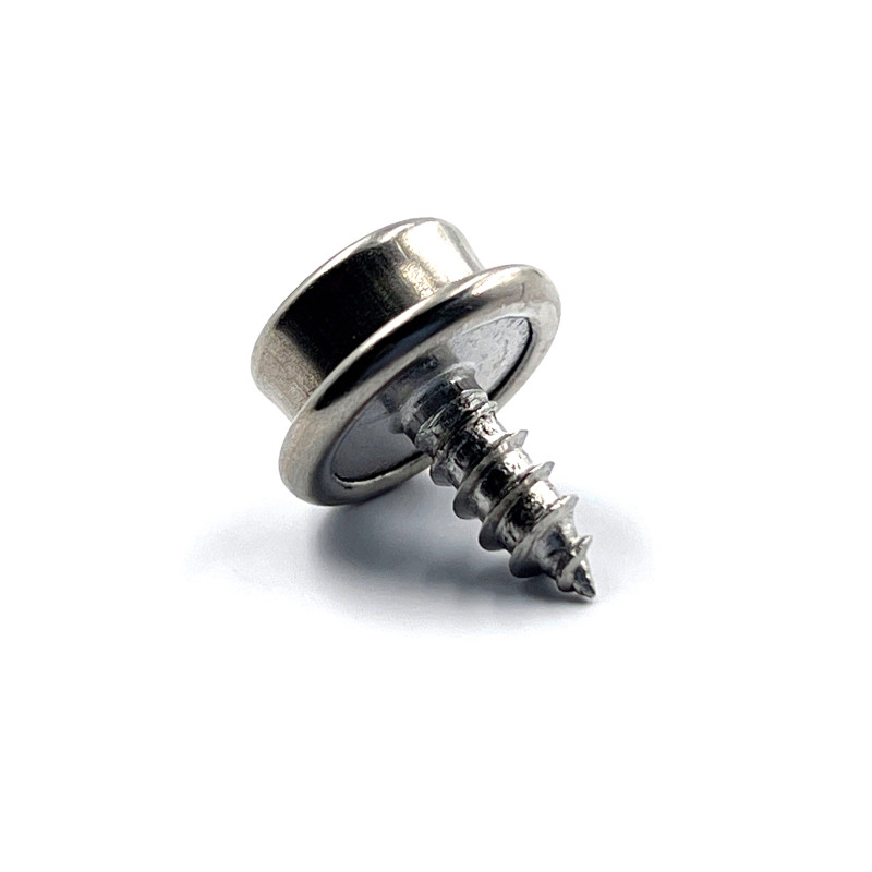 Bouton pression inox - boule à vis