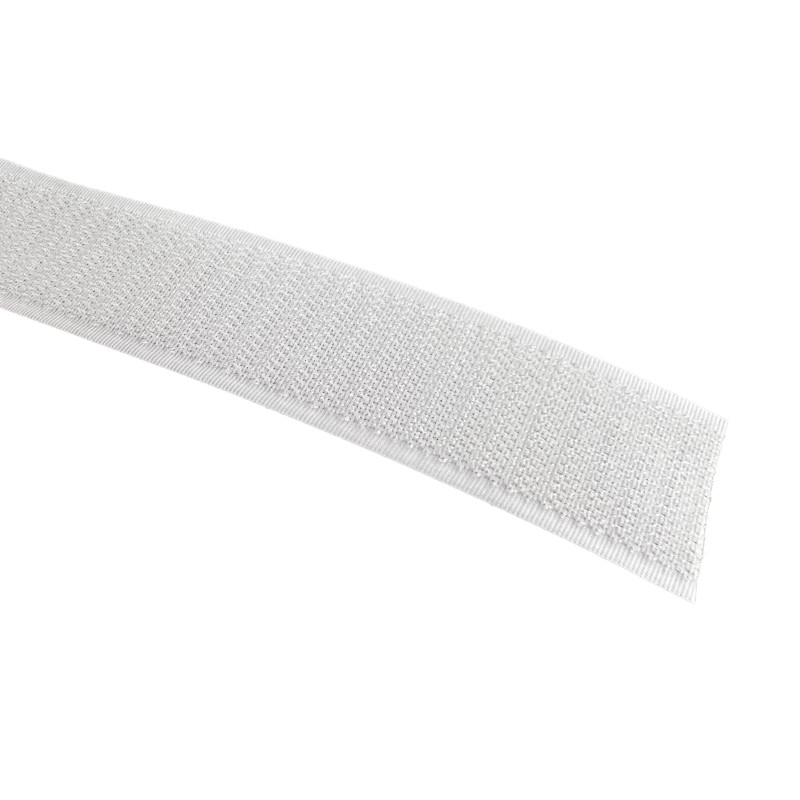 Ruban auto-agrippant adhésif blanc - 20 mm crochet
