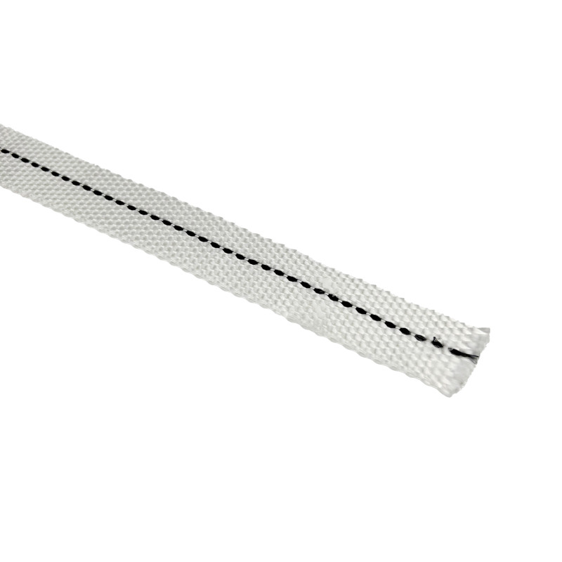 Sangle ligne de vie 30 mm blanche fil noir
