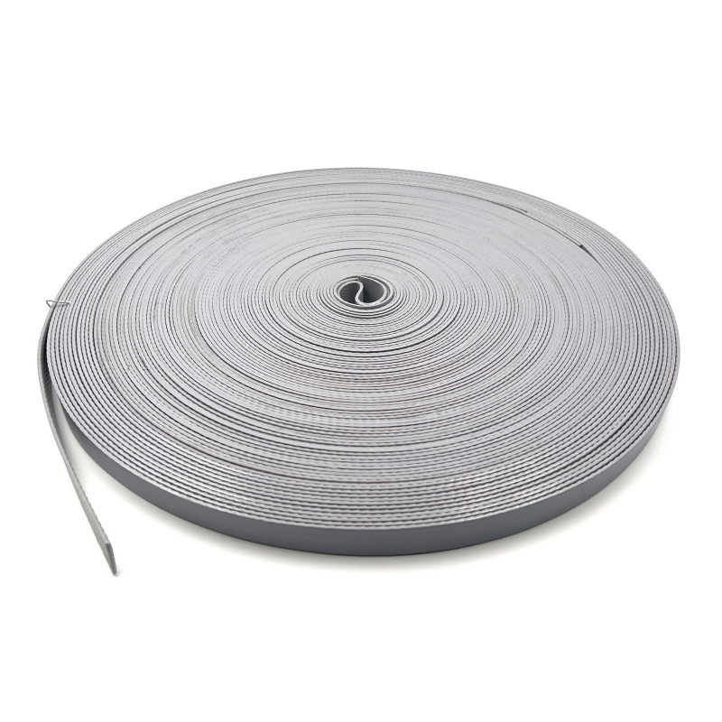 Sangle enduite 20 mm gris chromé